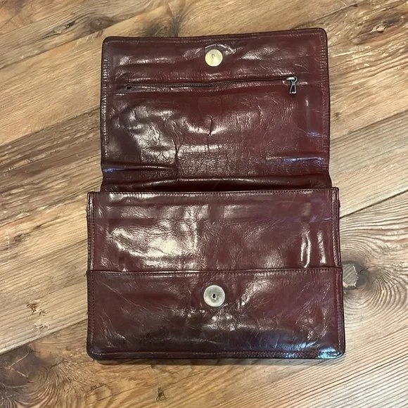 Bottega Veneta Rare Vintage Burgandy Envelope Leather Clutch - Picture 12 of 13